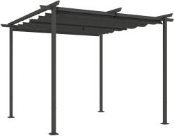 Outsunny Pergolă de grădină 3 x 3 m cu acoperiș reglabil, cadru metalic, protecție UPF30+, acoperiș pentru verandă, terasă, Gri închis | Aosom Romania (84C-560V00CG)