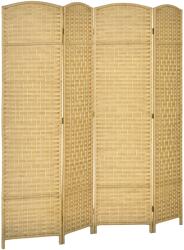 HomCom Paravan 4 Panouri Pliabile Per Interni Împletit 180x180cm | Aosom Romania (830-816V01ND)