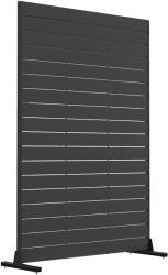 Outsunny Paravan din 6 panouri din HDPE 120x174 cm, separator de încăperi cu suport, aspect de lemn, negru | Aosom Romania (84J-211V00BK)