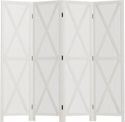 HomCom Paravan Interior cu 4 Panouri Pliabile din Lemn, 182x170 cm, Alb | Aosom Romania (830-347WT)