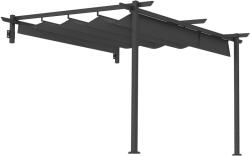 Outsunny Pavilion, 3 x 3 m Pergolă, Acoperiș de terasă rezistent la vânt, Montare pe perete, Acoperiș ajustabil, pentru grădină, terasă, Gri închis | Aosom Romania (84C-469V00CG)