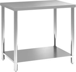 HomCom Masă de lucru pentru garaj din oțel inoxidabil, cu 2 rafturi, 100 kg, 90x60x86 cm, argintie | Aosom Romania (B71-065V00SR)