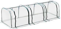 Outsunny Serra a Tunnel in PVC con 3 Porte Avvolgibili in Acciaio e PVC Trasparente, 350x100x80cm (845-234V01)