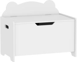 AIYAPLAY Cutie pentru jucării din lemn în formă de urs cu capacitatea de 20 kg, 60x38x48 cm, alb | Aosom Romania (311-113V80WT)
