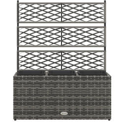 Outsunny Jardinieră de Gradină Autoportantă, Pat de Flori pentru Plante Cățărătoare, Design Modern, 84x30x107cm, Gri Deschis | Aosom Romania (867-186V00GG)