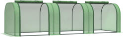 Outsunny Seră de Grădină Tip Tunel din Oțel și Plastic PP, cu Uși Rulabile, 295x100x80 cm, Verde | Aosom Romania (845-234V05GN)