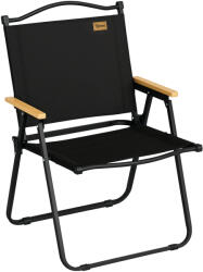 Outsunny Scaun de Camping și Plajă Pliabil cu Cotiere, 54x59x78 cm, Negru | Aosom Romania (A20-317V00BK)