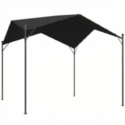 Outsunny Pergolă Pavilion 3x3 m, rezistent la apă, stabil, rezistent la iarnă, protecție solară cu acoperiș în șarpantă, contravântuiri triunghiulare | Aosom Romania (84C-688V00CG)