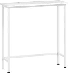 HOMCOM Masă consolă de hol cu piciorușe reglabile, protecție la răsturnare 75 x 24 x 76 cm pentru spații mici Alb | Aosom Romania (837-619V00WT)