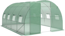 Outsunny Seră tunel pentru grădină 12 m2, seră tunel 295x400x200 cm ușă și 8 ferestre, husă PE 140 g/m2 verde | Aosom Romania (84H-480V01GN)