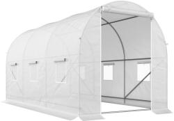 Outsunny sera gradine3, 5 x 2 x 2 m, cadru mare din otel galvanizat, tunel din polietilene pentru gradina, alb | Aosom Romania (845-072)
