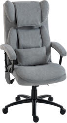 HOMCOM Scaun de birou ergonomic cu masaj cu 4 puncte de frământare, fotoliu cu spătar înalt tip fluture, șezut lat, gri | Aosom Romania (921-919V90GY)