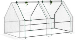 Outsunny Mini Seră Portabilă din PE pentru Grădină, cu Uși cu Fermoar și Acoperiș pentru Protecție UV/Apă, 180x90x90 cm, Alb | Aosom Romania (845-204V03WT)