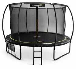 LEAN Toys LEAN kerti trambulin belső hálóval, 487 cm, 16 láb, fekete és zöld (5905991091530)