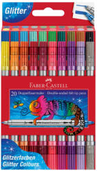 Faber-Castell Carioci cu efect glitter Faber-Castell FC151108, 2 capete, 20 culori (FC151108)