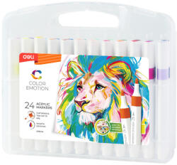 Deli Markere acrilice Deli color emotion, set 24 culori (DLEC193-24)