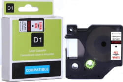 CDRmarket Banda compatibila Dymo 45805 S0720850 19mm x 7m text rosu / fundal alb (pellabel45805)