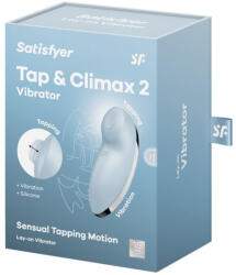 Satisfyer - Tap & Climax 2. csiklóizgató, vibrációval, pulzációval (kék)