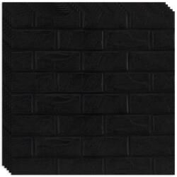 HOZRO 160 x HOZRO öntapadós 3D tapéta, téglautánzat modell, 86, 24 négyzetméter alapterületű, modern kialakítású, nagyon könnyen felszerelhető, Fekete (TAPET5-160buc)