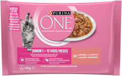 ONE 5x4x85g PURINA ONE Junior lazac & sárgarépa nedves macskatáp 4+1 ingyen
