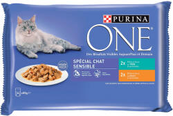 ONE 5x4x85g PURINA ONE Sensitive vegyes csomag nedves macskatáp 4+1 ingyen