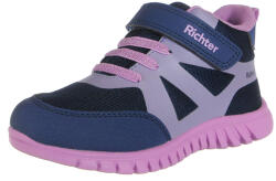 RICHTER pantofi pentru fete cu toc înalt, căptușite cu material textil, cu șireturi și închidere velcro albastru închis/violet/roz (141BCD)