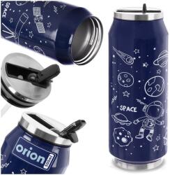 Orion Termosz bögre szett, doboz pótcsővel, Orion, 7x19 cm, rozsdamentes acélból, vákuumszigetelés, légmentesen záródó, kiemelt kiöntő, sötétkék (124825)