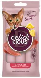 Kormotech Delickcious Cat - Snack Cremos cu Pui si Ananas - 4x15g