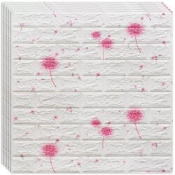 HOZRO 160 x HOZRO öntapadós 3D tapéta, téglautánzat modell, 86, 24 négyzetméter alapterületű, modern kialakítású, nagyon könnyen felszerelhető, Pink Dandelion (TAPET58-160BUC)