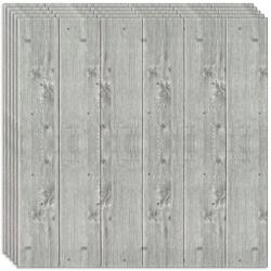 HOZRO 160 db-os HOZRO öntapadós 3D tapéta szett, fa mintás modell, 78, 4 négyzetméter alapterületű, modern dizájn, nagyon könnyen felszerelhető, Szürke fa panelek (TAPET24-160BUC)