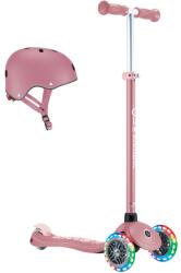 Globber Primo Plus Lights Háromkerekű gyerek roller sisakkal - Rózsaszín (PR-442-711)