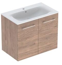 Geberit Selnova Square mosdószekrény mosdóval 80x65, 2x50, 2 cm, hikoridió , melaminos faszerkezet (GE-501.258.00.1)