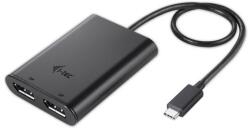 i-tec USB-C/Dual Display Port 4K Adapter Fekete