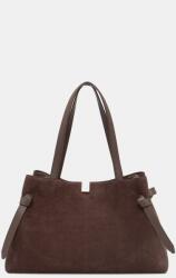 Yuzefi női velúrbőr táska GYOZA TOTE - barna Univerzális méret