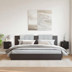 vidaXL 2 db fekete tömör fenyőfa faliszekrény 31, 5 x 30 x 30 cm