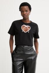 Silvian Heach t-shirt női pamut elasztánnal KHERNA - fekete L