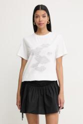 Silvian Heach t-shirt női pamut elasztánnal MUNDERA - bézs S