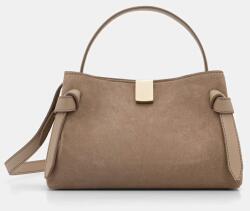 Yuzefi keresztpántos táska női velúrbőr GYOZA MINI - bézs Univerzális méret