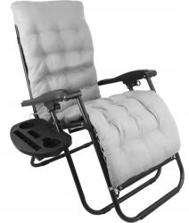 Garden Line Összecsukható Kerti Napozóágy Zsebbel, Szürke Párnával (LEZ9979)