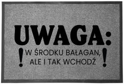 TabPrint Lábtörlő Bejárati Szürke Otthoni Dekoráció Ajándék Rendetlenség Belülről (WYCIERACZKA BAŁAGAN W ŚRODKU SZARA)