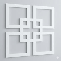  Fali dekorpanel, Matrix minta, 50x50 cm, 3 mm HDF, fehér színben falburkolat FP-35