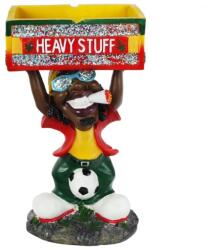  Rasta férfi figura álló hamutartó focilabdával 44 cm - polirezin, nagy méretű hamutál (M-23201)