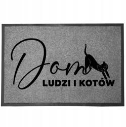 TabPrint Lábtörlő Bejárati Szürke Otthon Dekoratív Ajándék Emberek És Macskák Otthona (WYCIERACZKA DOM LUDZI I KOT SZARA)
