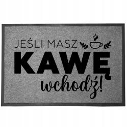 TabPrint Lábtörlő Bejárati Szürke Otthoni Dekoratív Ajándék Kávéval 60X40 (WYCIERACZKA Z KAWĄ WCHODŹ SZARA)
