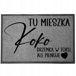 TabPrint Lábtörlő Bejárati Szürke Ajándék Kutyusnak Kutya Nevével Szundi (WYCIERACZKA SZARA Z IMIENIEMPSA PXX910)