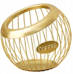 EdiBazzar Tároló Kosár Dekoratív Állvány Arany Kávé Tea Kávé Eszpresszó Termékek (Stojak Na Słodycze Kawę Kosz Pojemnik)