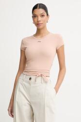 Diesel női pamut crop top T-BUNNY-TAIL-S1 - bézs XS