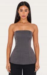 Prettylittlething Szürke Bő Szabású Nyitott Vállú Felső Cipzárral Prettylittlething 30