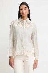 TWINSET női ing lenvászonnal - bézs XS