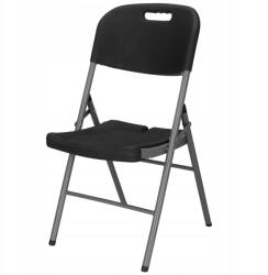 Brius Scaun pliant din plastic pentru catering sau terasa, sarcina 150kg, negru (GF-0053)
